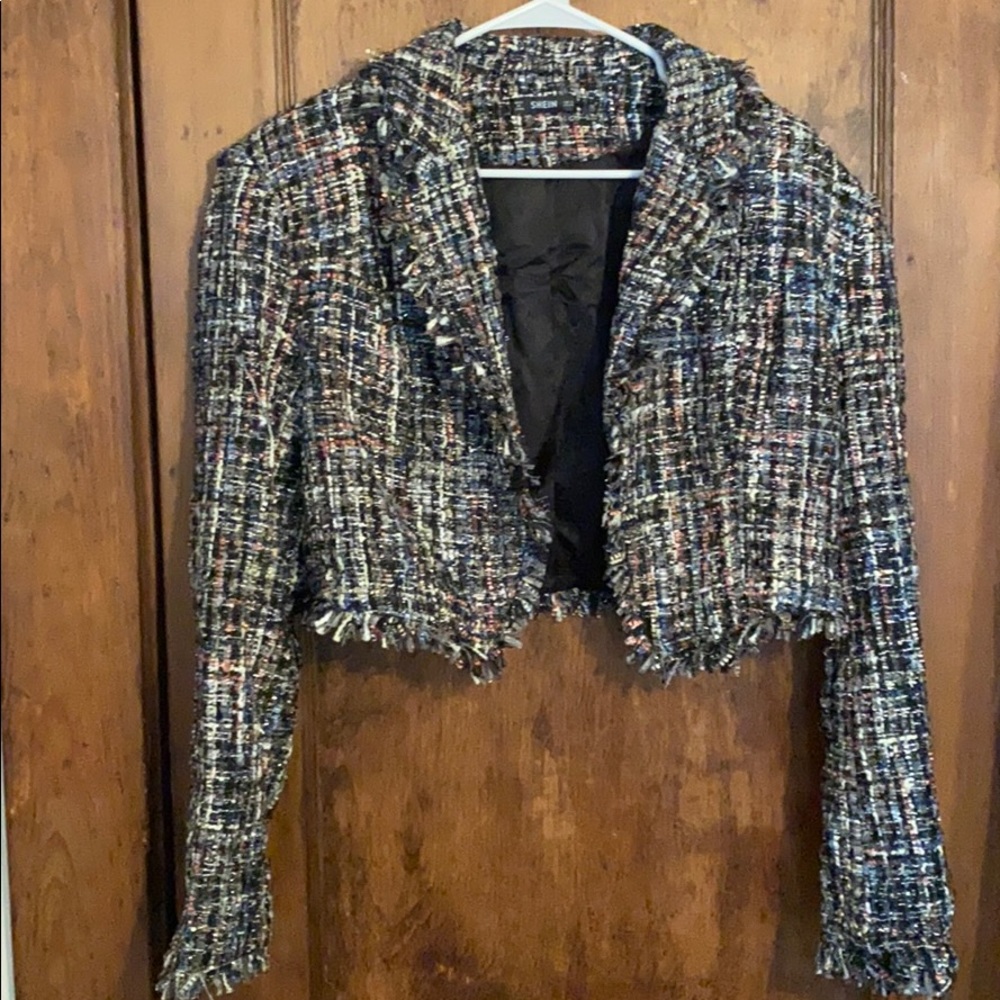 NWOT TWEED cropped blazer jacket